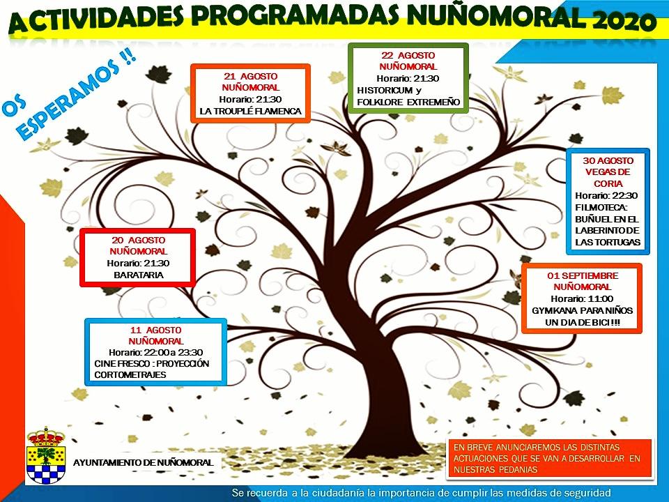 Imagen ACTIVIDADES PROGRAMADAS NUÑOMORAL 2020